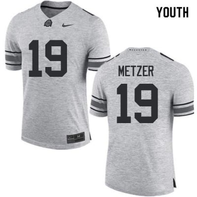 NCAA Ohio State Buckeyes Youth #19 Jake Metzer Gray Nike Football College Jersey ODE6045PC